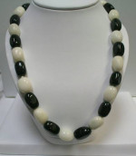 Black and White Onyx 30 inch Necklace