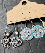 NEW Three Pair Boho Dangle/Drop Earrings