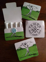 VINTAGE ⛳ GOLF ITEMS: Pinback "PUTTING PAL" *Vintage *White & Yellow