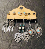 Six Pair Boho Dangle/Drop Earrings NEW