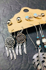 Six Pair Boho Dangle/Drop Earrings NEW