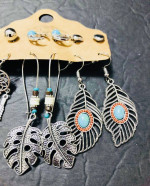 Six Pair Boho Dangle/Drop Earrings NEW