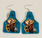 NEW Western Cowgirl Boho Theme Faux Leather Dangle Earrings
