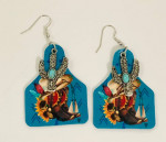 NEW Western Cowgirl Boho Theme Faux Leather Dangle Earrings