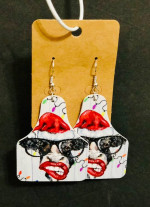 NEW Western Cowgirl Boho Cow Christmas Theme Faux Leather Dangle Earri