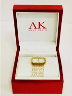 Vintage Anne Klein Diamond 10/7209 Gold Tone Pearl Bracelet Watch