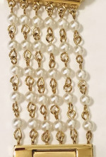 Vintage Anne Klein Diamond 10/7209 Gold Tone Pearl Bracelet Watch