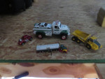 several toy trucks