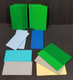 Lot Of 16 Multi Colored  LEGO Parts  Flat Baseplate 8x16 points or 5"