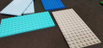 Lot Of 16 Multi Colored  LEGO Parts  Flat Baseplate 8x16 points or 5"
