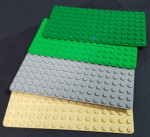 Lot Of 16 Multi Colored  LEGO Parts  Flat Baseplate 8x16 points or 5"