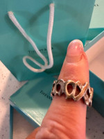 Genuine Tiffany Sterling Silver Hugs and Kisses Ring