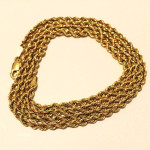 18 kt gold rope chain, 20 grams 22 length