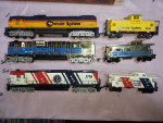 HO scale 12 wheel locomotives with matching caboose.