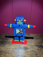 The Original Toy Company Robot X-7 Wooden Toy - Blue