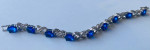 Sterling Silver Created Blue Sapphire 7” Ladies Bracelet