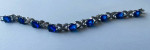 Sterling Silver Created Blue Sapphire 7” Ladies Bracelet