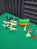 Plastic Toy Covered Wagon with Wild West Figures
