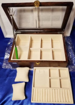 New Deehes Wood Jewelry Box, 2 Layer