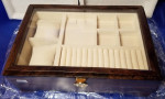 New Deehes Wood Jewelry Box, 2 Layer
