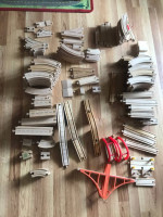 Large Variety of wood trains and tracks Thomas Brio Etc