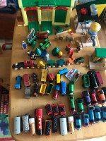 Large Variety of wood trains and tracks Thomas Brio Etc