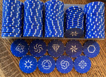 600 Bulk Composite Clay Blue Poker Chips With Dealer Buttom