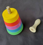 1950’s Ring-a-Bell Safe Play Nursery Stacking Shapes Sorting Rattle
