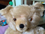 Wonderful Large Old Mohair Teddy Bear Jointed Glass Eyes