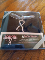 New Montana Silversmith Tough Enough To Wear Pink Rope Ribbon Necklace