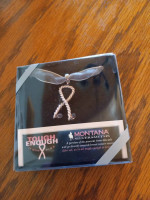 New Montana Silversmith Tough Enough To Wear Pink Rope Ribbon Necklace