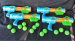 2006 Lot of 4 Toy NERF Reactor Atom Blasters and 13 Foam Balls