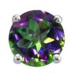 New .925 Sterling Silver Mystic Topaz Stud Earrings