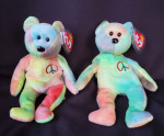 1996 TY Beanie Baby Bear- PEACE Ty-Dyed Bear New