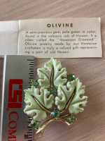 Pink Coral & Olivine Brooches