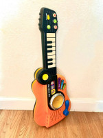 Toddler Toys-Guitar, wood maze, basketball dunk toy. Like NEW!!