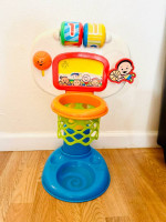 Toddler Toys-Guitar, wood maze, basketball dunk toy. Like NEW!!