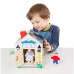 Take-Along Wooden Doorbell House Playhouse Playset Melissa and Doug