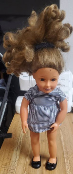 Pleasant Company American Girl Doll 18” Brown Hair Eyes Blue Clothes