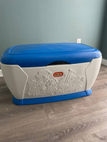 Vintage Blue White Little Tikes Tykes Toy Box Storage Chest