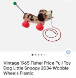 Fisher Price Little Snoopy 1965 pull toy makes sounds