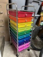 Rainbow Drawer Bin Storage Cart