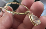 Pear cut baguette, diamond 14 karat gold necklace