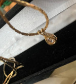Pear cut baguette, diamond 14 karat gold necklace