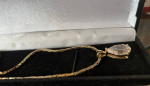 Pear cut baguette, diamond 14 karat gold necklace