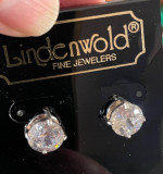 14 karat gold cubic zirconia diamond earrings