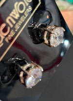 14 karat gold cubic zirconia diamond earrings