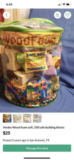 Verdes Wood foam soft, 100 safe building blocks