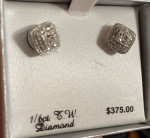 925 sterling, silver diamond earrings