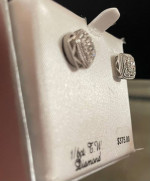 925 sterling, silver diamond earrings